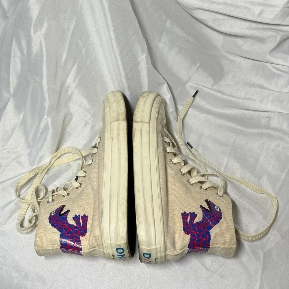 Paul Smith Kirk Ivory Dino Lace Up High Top Sneakers Big Boy Size 36 (US 4)